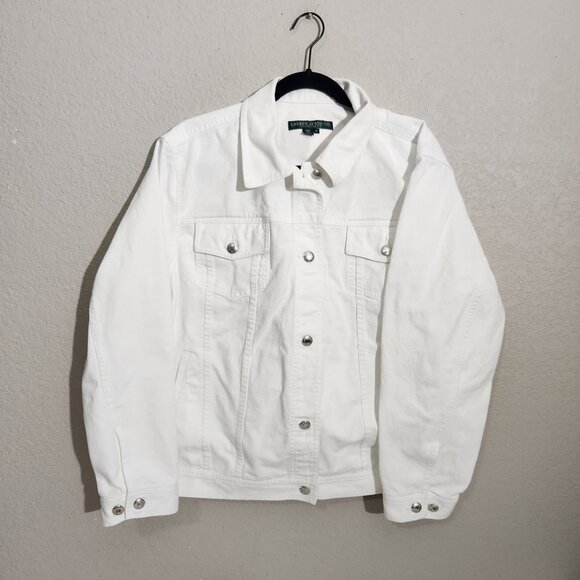 Ralph Lauren Jean Jacket 3X White - Picture 1 of 16